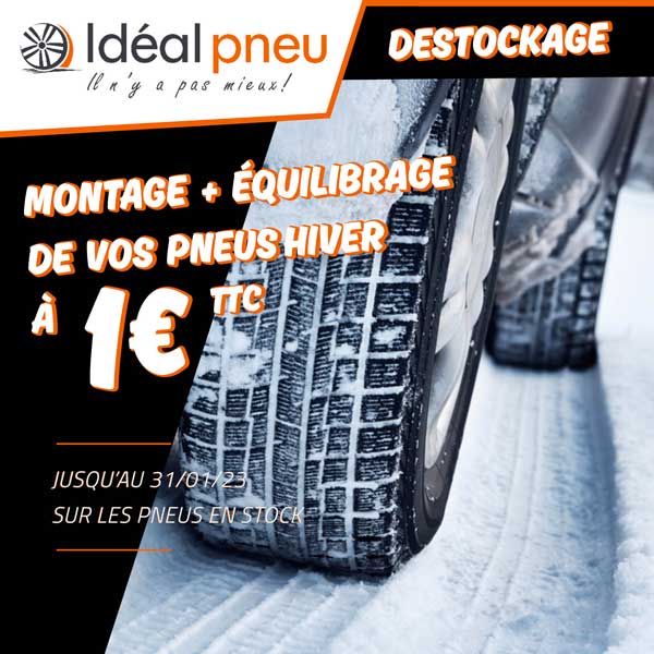 Montage et   équilibrage à 1€ jusqu’au 31/01/23