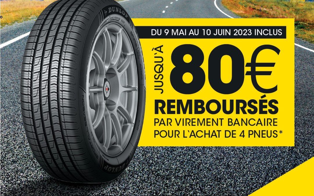 Exclusif : Jusqu’à 80 € remboursés sur vos pneus Dunlop