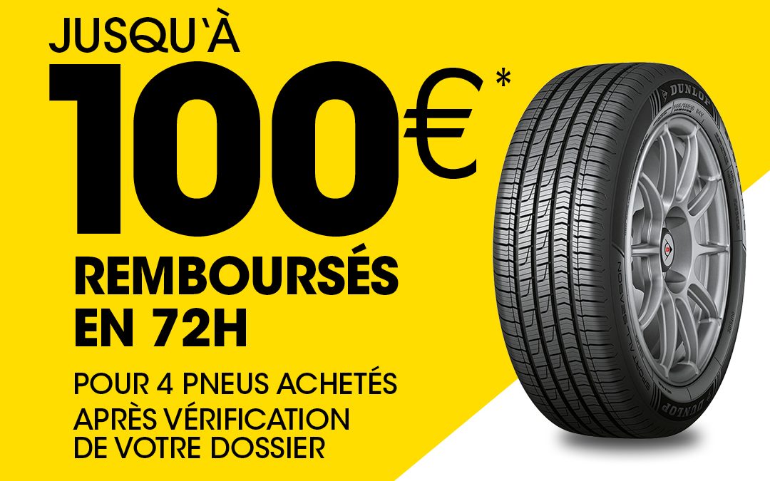 Dunlop : JUSQU’À 100€ REMBOURSÉS jusqu’au 29/07