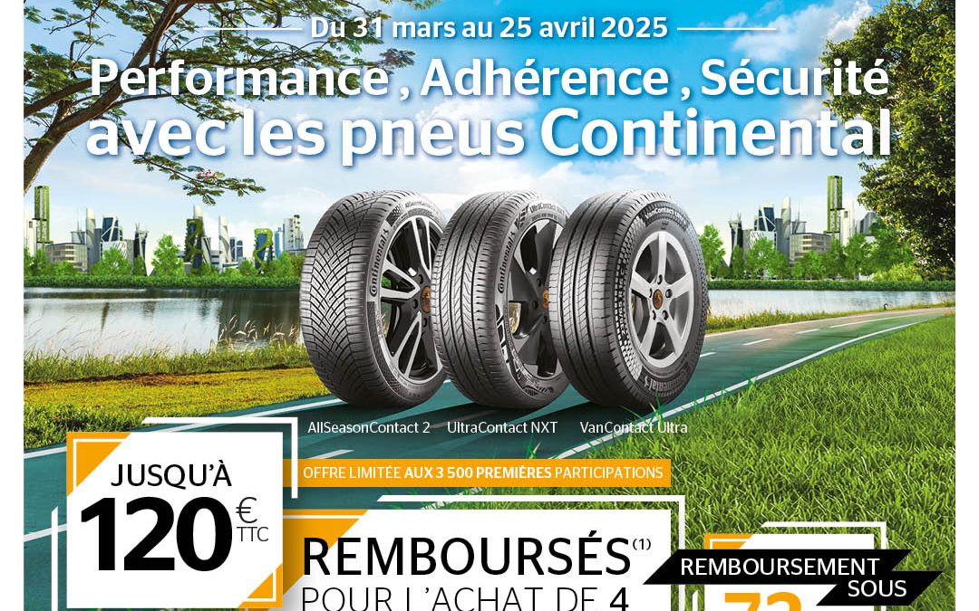 Continental vous offre jusqu’a 120€ !